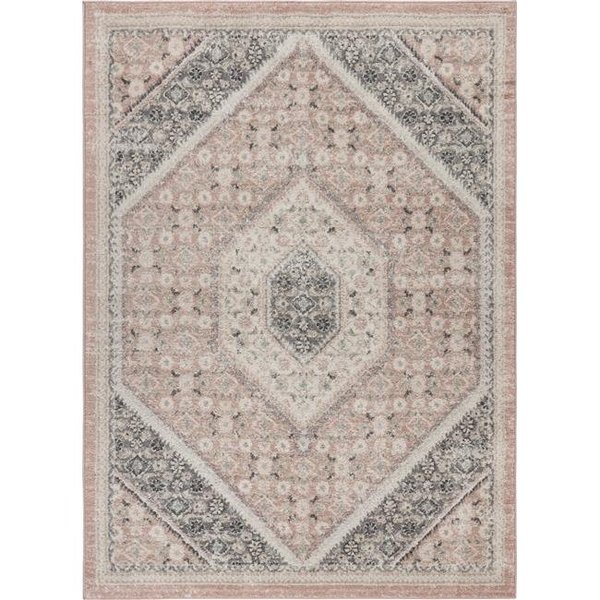 Lr Resources LR Resources DUNEC81668SWH5272 Oriental Rectangle Area Rug - Soft Pink & Gray DUNEC81668SWH5272